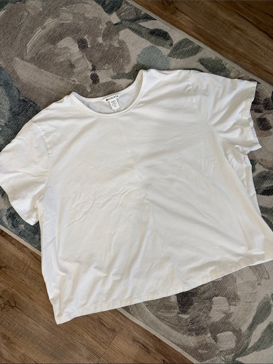 Athleta Tops - Athleta White Relaxed Cotton Crew Tee